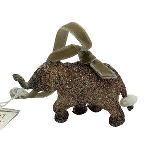 Eliot Raffit Elephant Ornament With Glass Glitter - Vintage Neiman Marcus Glitzy
